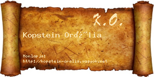 Kopstein Orália névjegykártya
